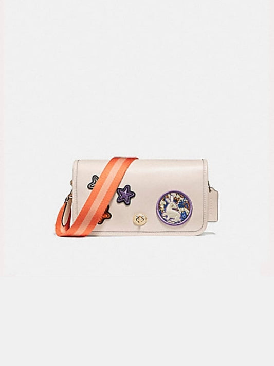 Coach F20913 Varsity Patchel Leather Penny Chalk