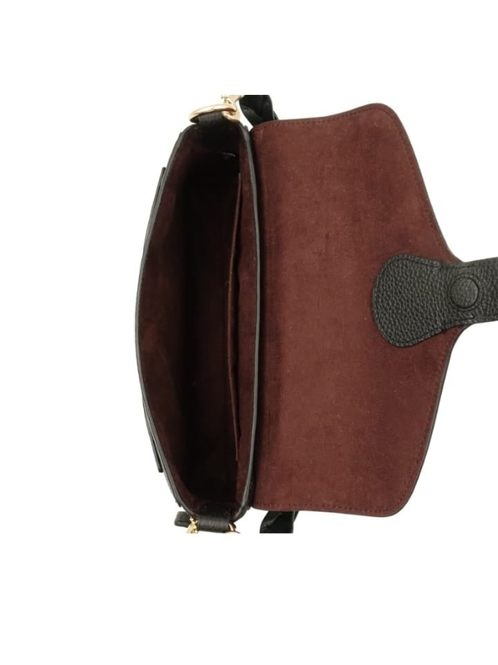 Coach F90782 Jade Shoulder Bag Pabbled Leather Brown Black