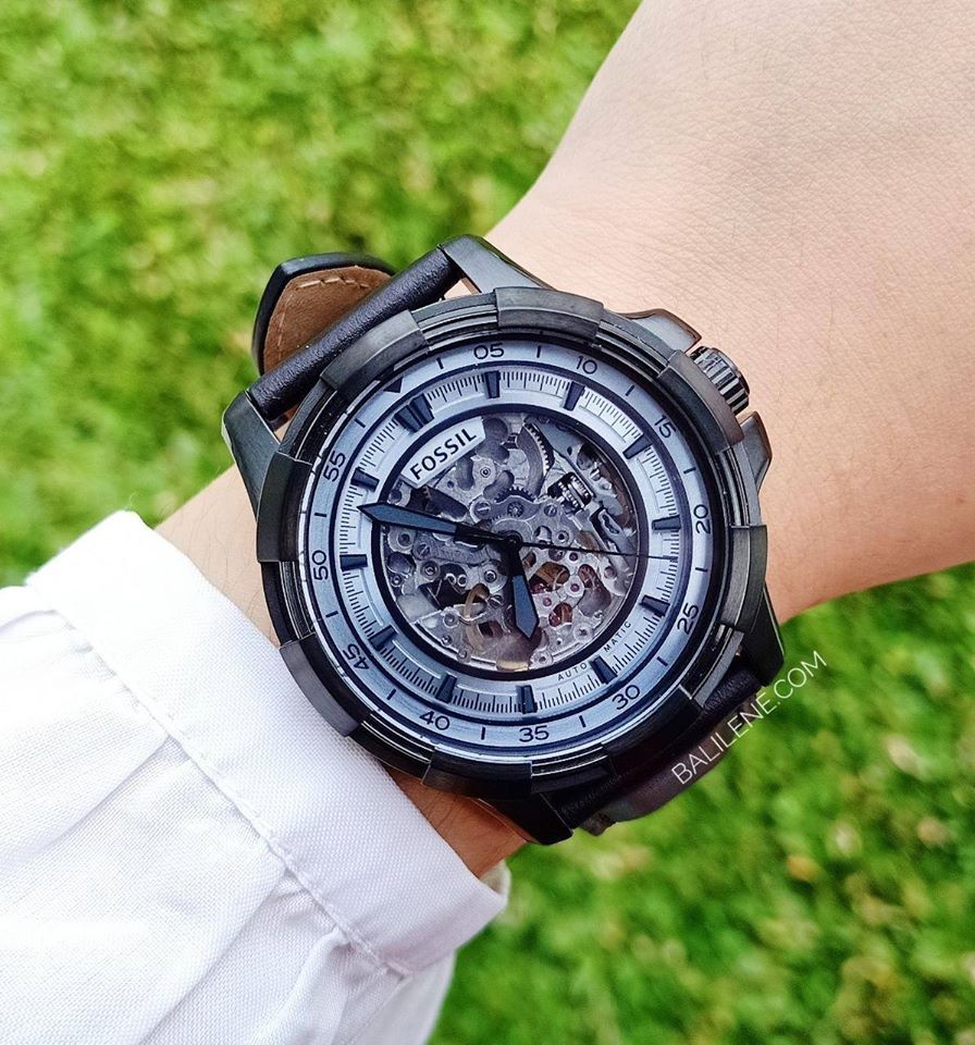 Fossil ME3130 Dean Automatic Black Leather Watch