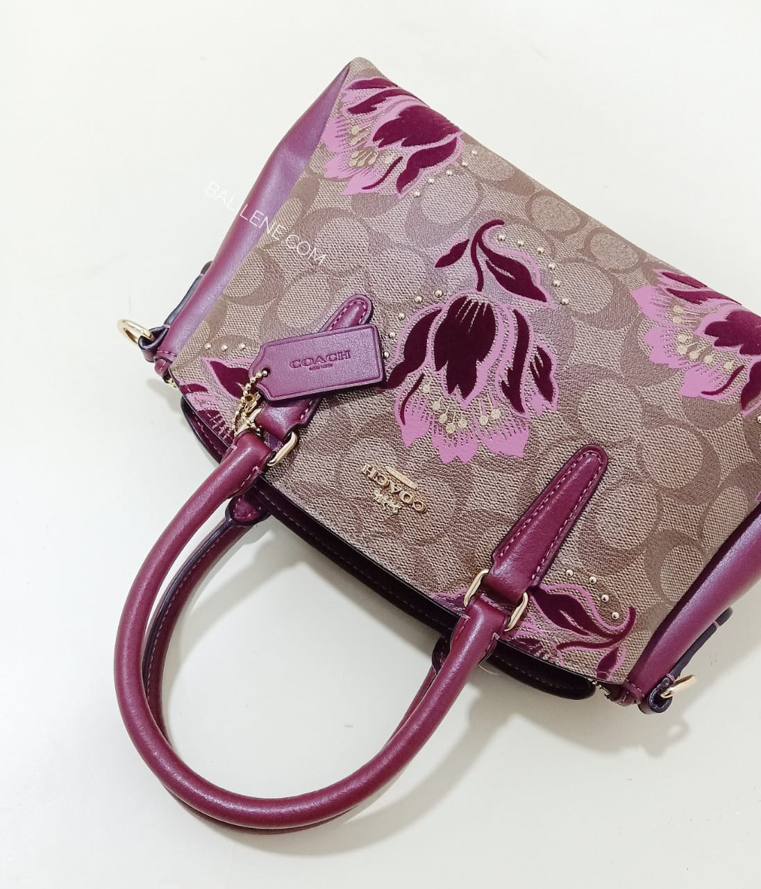 Coach F77850 Mini Sage Signature Khaki Pink Multi