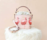 Kate Spade Wkru5957 By The Pool Flamingo Pippa Leather Bucket Bag