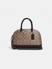 Coach F31977 Mini Sierra Satchel In Signature Canvas Khaki Oxblood