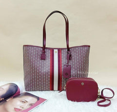 Tory Burch 53303 Gemini Link Tote Royal Burgundy