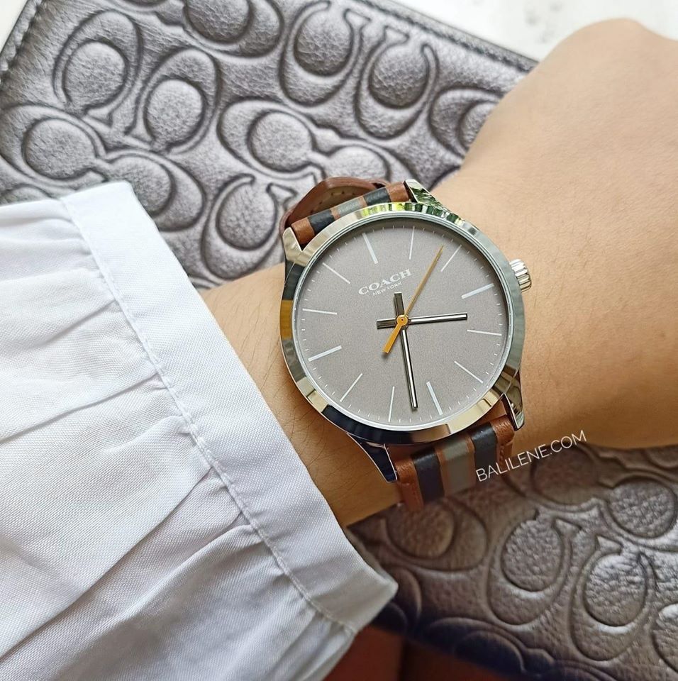 Coach 14602366 Varsity Stripped Watch Dark Saddle Multi