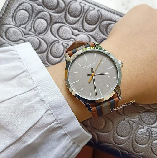 Coach 14602366 Varsity Stripped Watch Dark Saddle Multi
