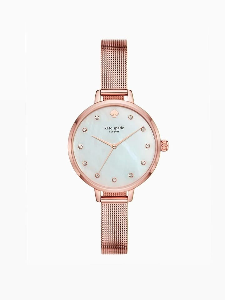 Kate Spade Ksw1492 Metro Rose Gold Stainless Steel Mesh Bracelet Watch