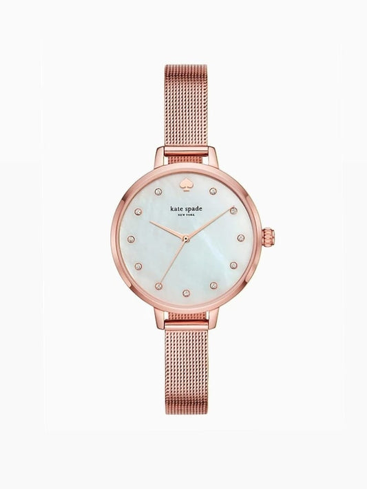 Kate Spade Ksw1492 Metro Rose Gold Stainless Steel Mesh Bracelet Watch