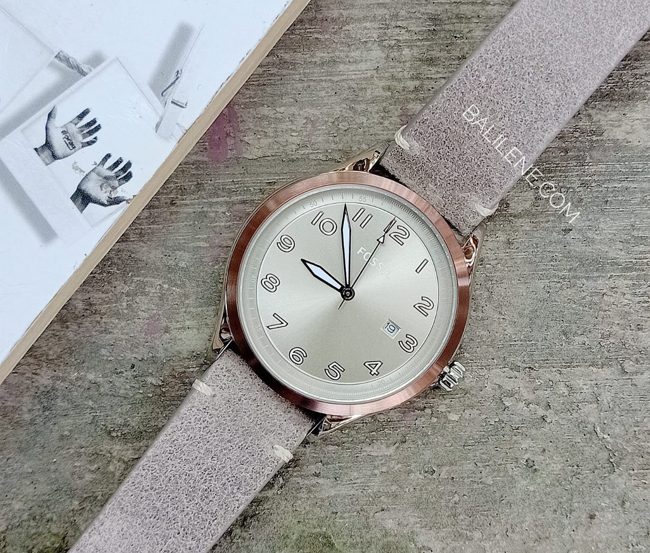 Fossil BQ2509 Wylie Three-Hand Date Taupe Leather Watch