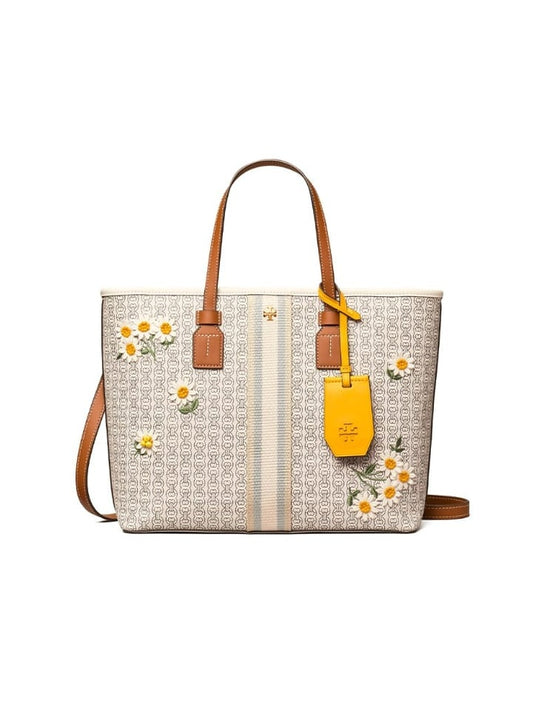 Tory Burch 64427 Gemini Small Tote New Ivory Applique