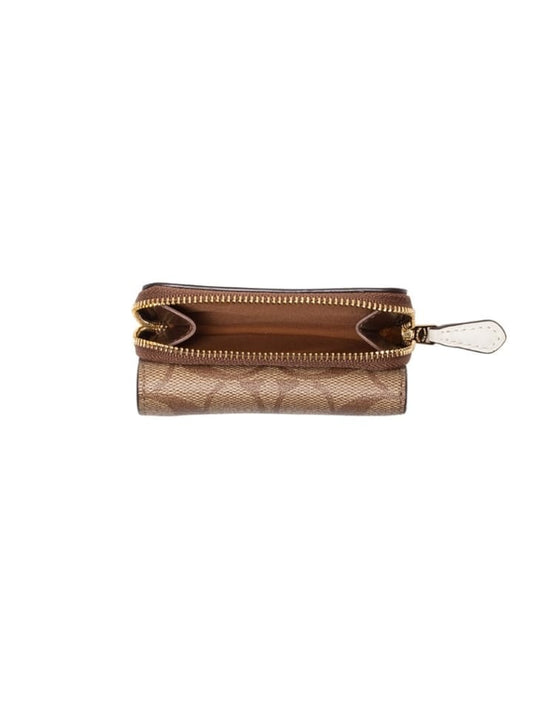 Coach F41302 Small Wallet Trifold Khaki Chalk