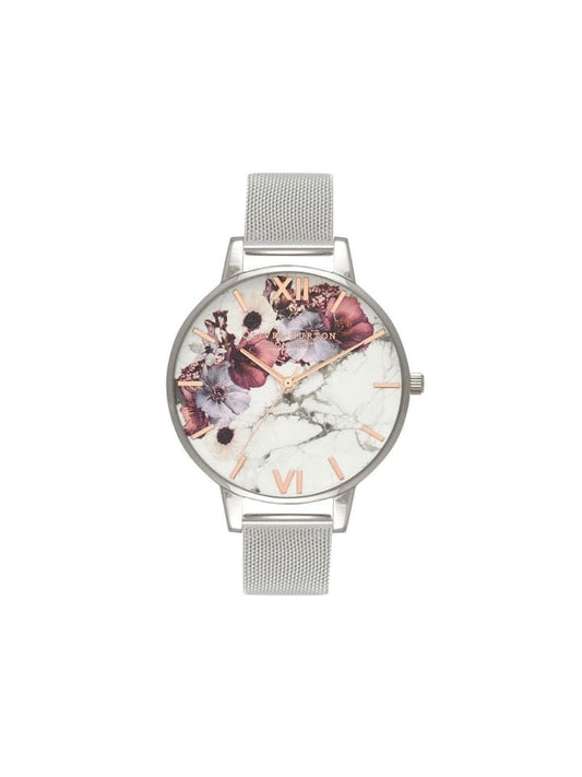 Olivia Burton Marble Floral Silver