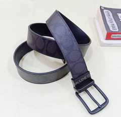 Coach F64839 Wide Harness Reversible Signature Coated Canvas Belt Charcoal Black