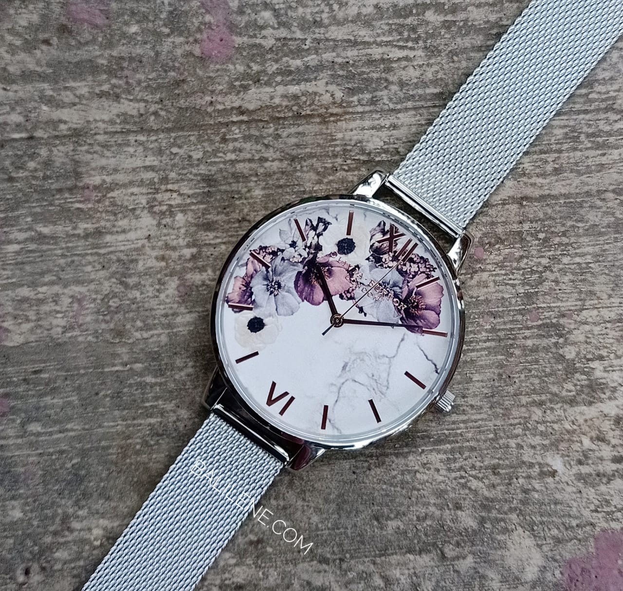 Olivia Burton Marble Floral Silver