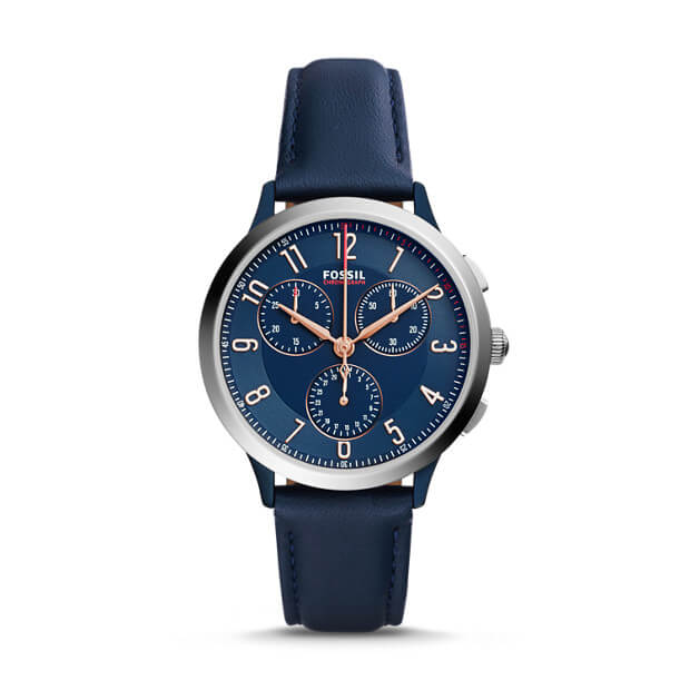 Fossil Ch3072 Abilene Chronograph Blue Leather Watch