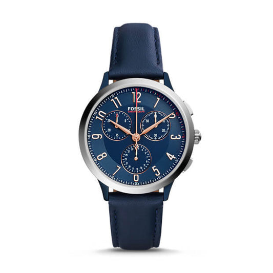 Fossil Ch3072 Abilene Chronograph Blue Leather Watch