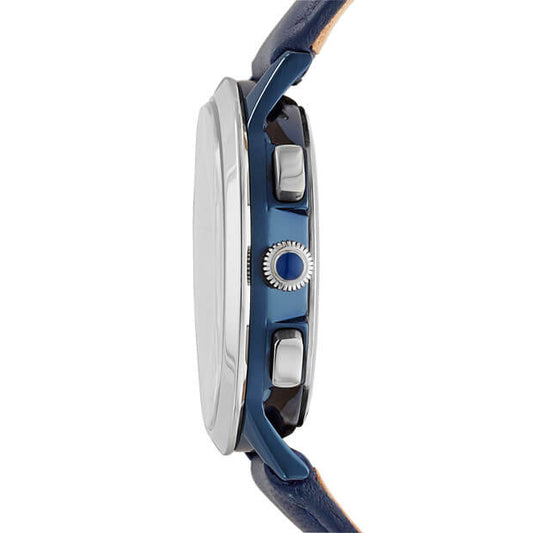 Fossil Ch3072 Abilene Chronograph Blue Leather Watch