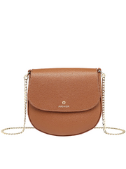 Aigner Ava XS Crossbody Bag With Chain Strap Cognac Brown Balilene