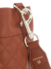 Aigner 136020 50 Quilted Hobo Bag Cognac Brown