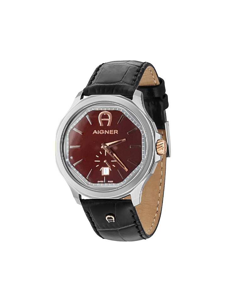 Aigner-A110101-Sorrento-Red-Dial-Leather-Strap-Watch-Balilene-depan