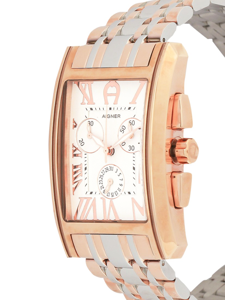 Aigner A24114I Rectangular Chronograph Rose-Gold Stainless Steel Watch