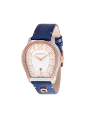 Aigner Bergamo A137106 Navy Leather Strap Watch
