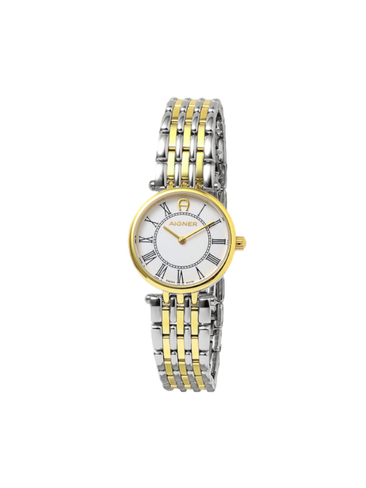 Aigner Carpi A28213 Ladies White Dial Gold-Tone Stainless Steel