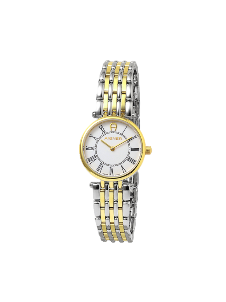 Aigner Carpi A28213 Ladies White Dial Gold Tone Stainless Steel