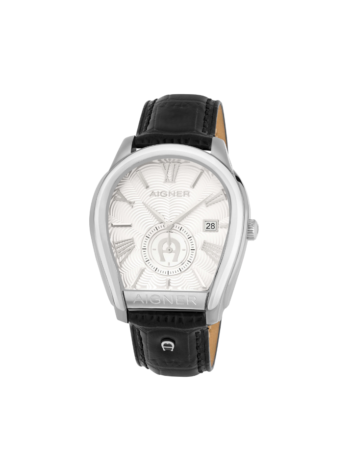 Aigner Milano A131101 White Dial Leather Strap Watch