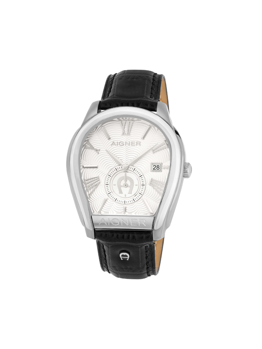 Aigner Milano A131101 White Dial Leather Strap Watch