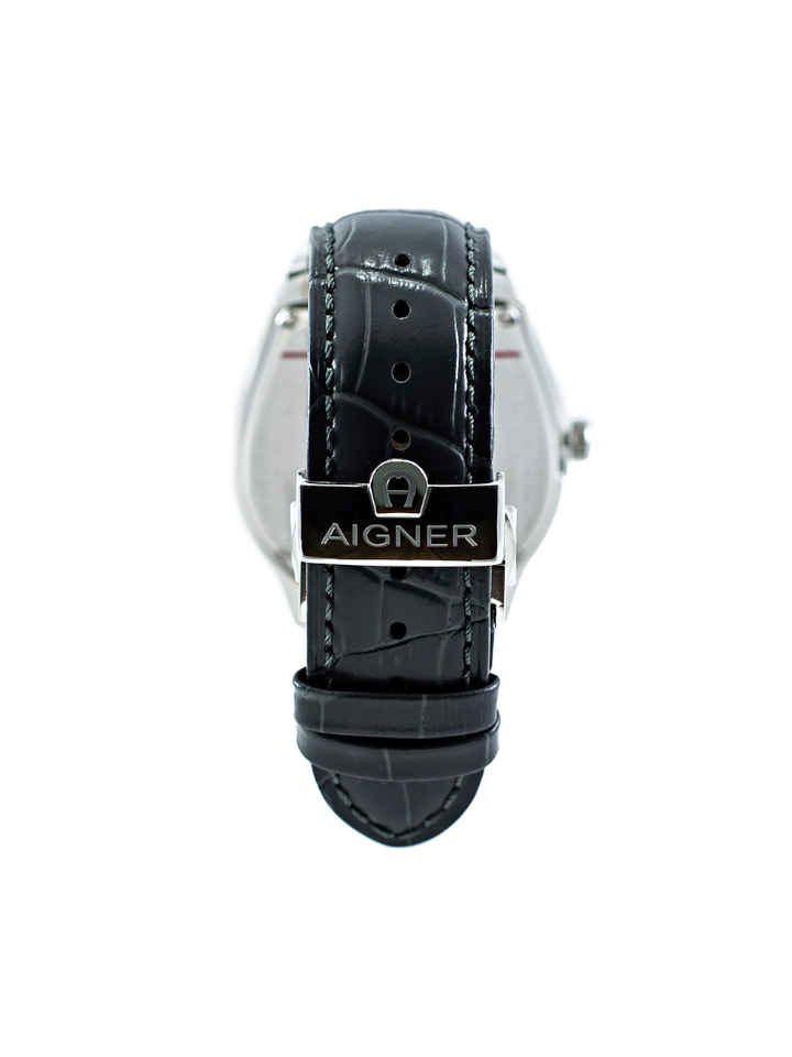 Aigner Milano A131102 Black Dial Leather Strap Watch