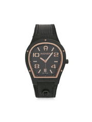 Aigner Roma Black Dial Leather Strap Watch