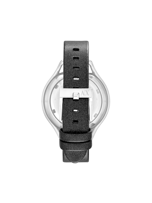 Armani Exchange AX4250 Ladies Watch Allete Black Leather Strap