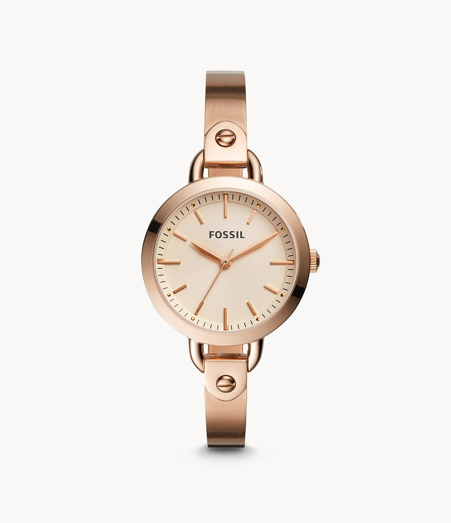 Fossil BQ3026 Georgia Bangle Rose Gold-Tone Stainless Steel Watch