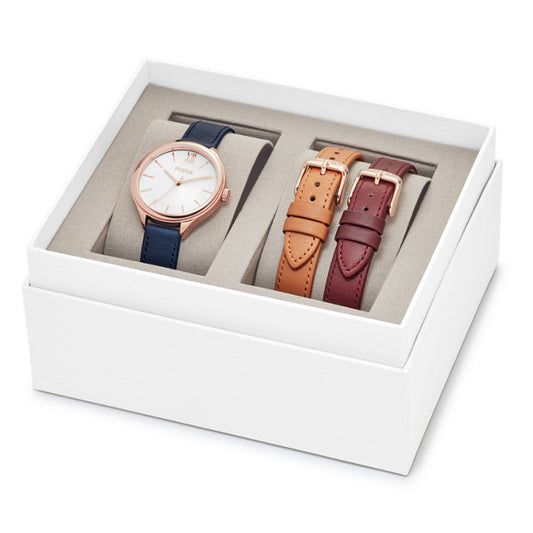 Fossil Bq3300 Suitor Three-hand Interchangeable Strap Gift Set