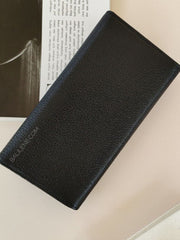 Balenciaga 390184 Classic Metallic Edge Manny Black Long Wallet