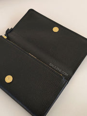 Balenciaga 390184 Classic Metallic Edge Manny Black Long Wallet