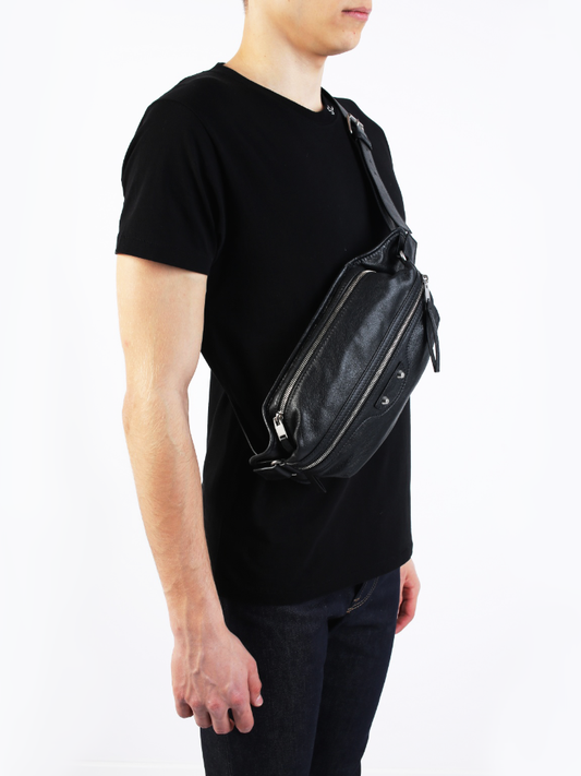 Balenciaga Classic Silver Neo Lift Belt Bag Black