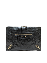 Balenciaga Clip Clutch In Black Gold Hardware