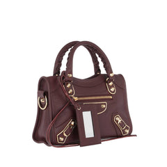 Balenciaga Classic Metallic Edge Mini City Bordeaux