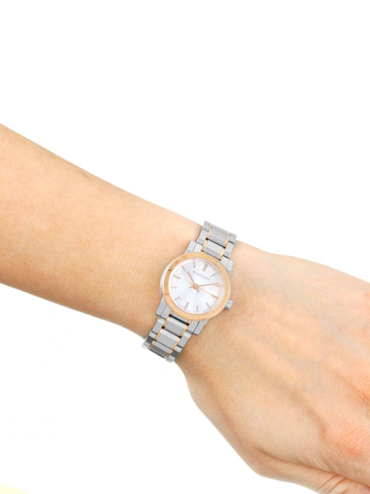 Burberry Ladies Two Tone The City Stainless Steel Watch