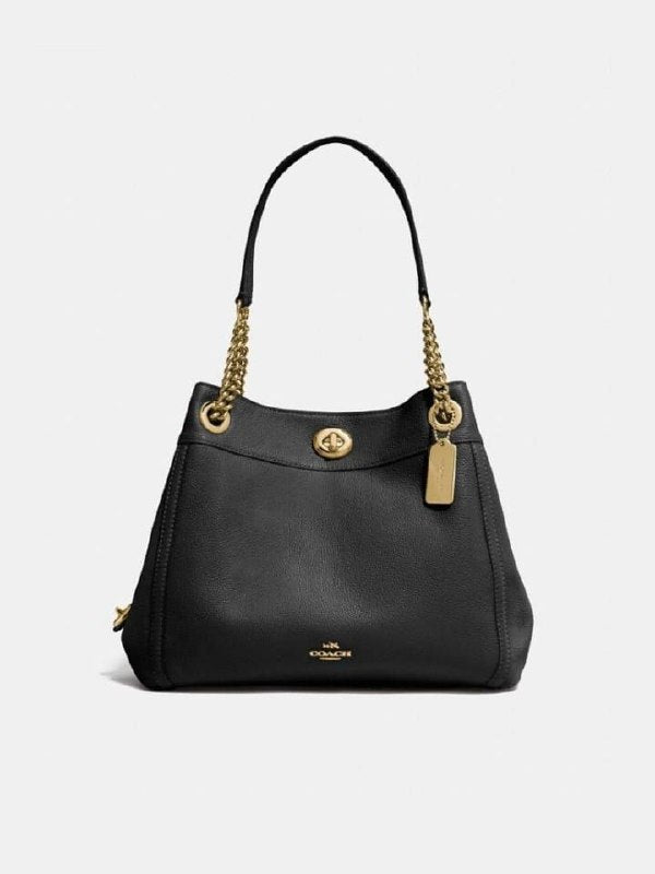 Coach 36855 Pabble Leather Turnlock Edie Black Balilene