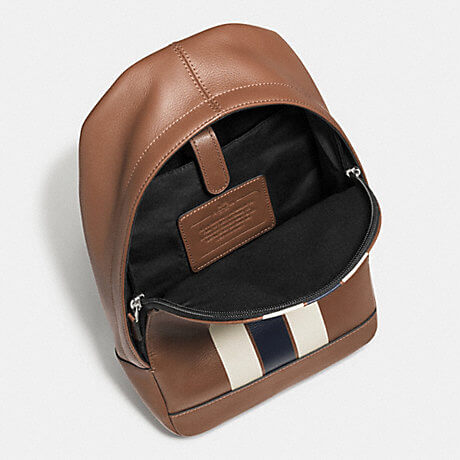 charles backpack in varsity leather saddle coach Tas Coach F72226 Charles Pack Varsity Leather Saddle Midnight – Balilene