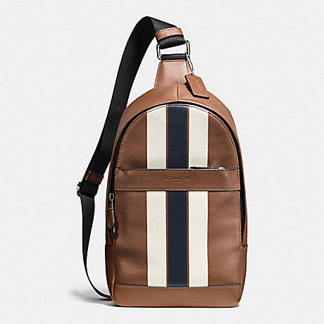 Coach F72226 Charles Pack Varsity Leather Saddle Midnight