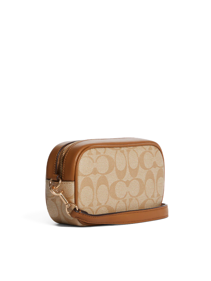 Coach CA718 Jamie Wristlet In Signature Canvas Khaki Saddle