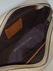 Coach 1033 Camera Bag Signature Crossbody Taupe