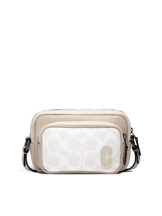 Coach 1289 Edge Double Pouch Crossbody Chalk Steam