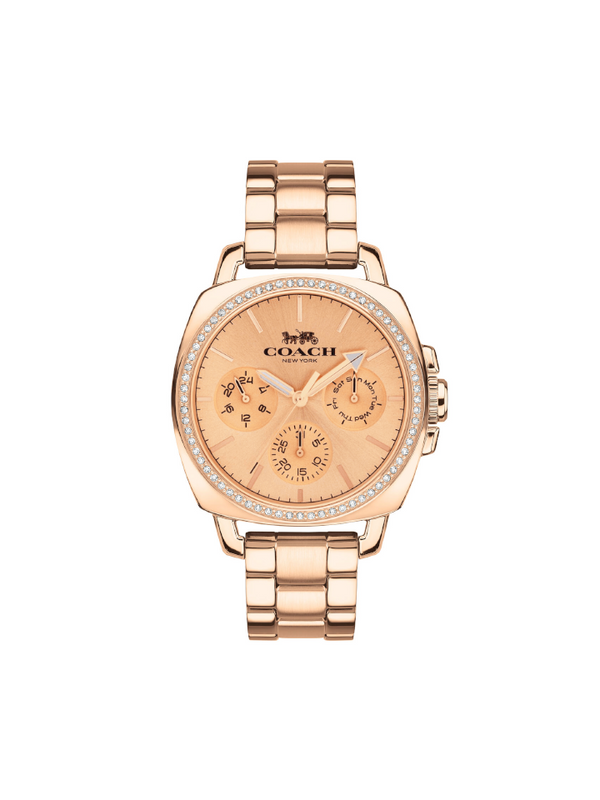 Coach 14503131 Boyfriend Multi Function Rose Gold Tone Glitz Watch Balilene