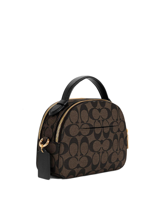 Coach 1591 Serena Satchel In Signature Canvas Brown Black