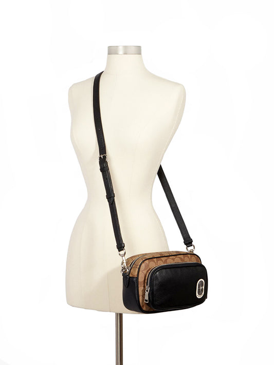 Coach 1695 Court Crossbody In Signature Canvas With Coach Patch