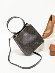 Coach 2312 Small Town Bucket Bag In Signature Canvas Brown Black